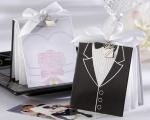 side by side bride and groom photo album favors